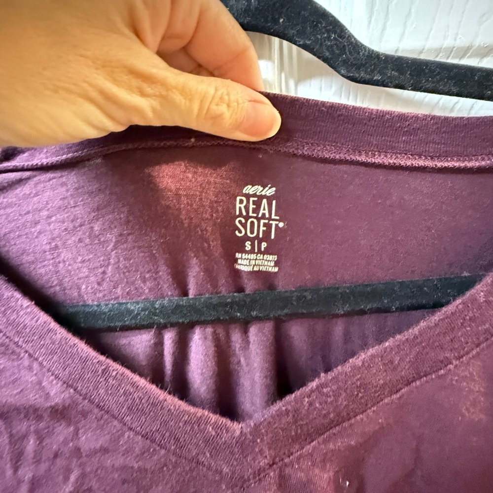 Aerie Deep Purple Long Sleeve Tee - Picture 2 of 3